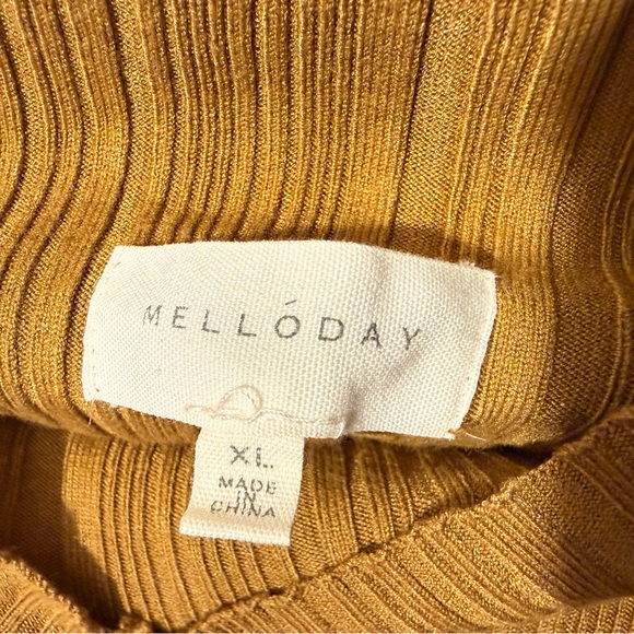 MELLODAY Goldenrod and Chestnut Long Sleeve Dress - Picture 2 of 7